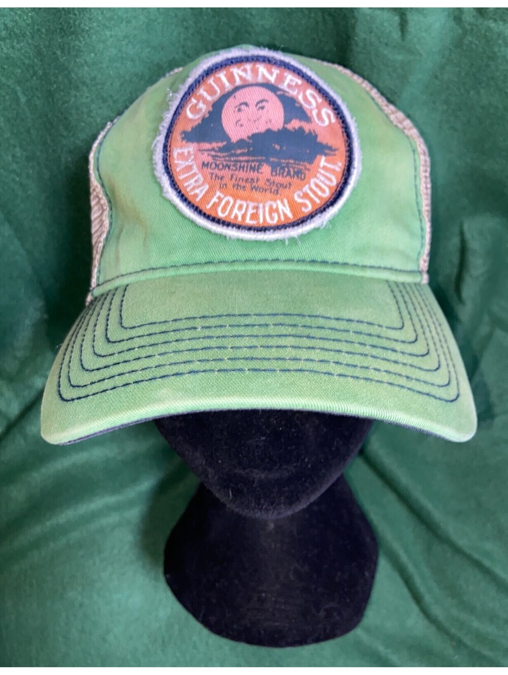 Guinness Hat Snapback Trucker Mesh Green Beige Beer Ireland Irish Casual Men Dad